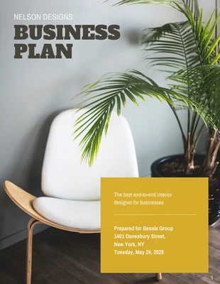 Free  Template: Plan de negocio de diseño de interiores