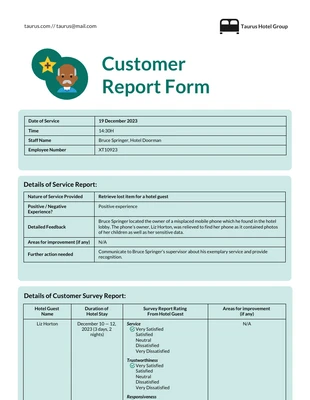 Free  Template: Modèle de rapport d'enquête