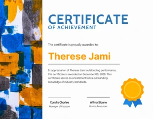 Free  Template: Certificado de logros minimalista blanco