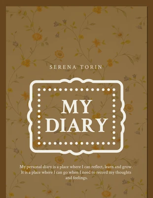 Free  Template: Capa de livro vintage de diário marrom