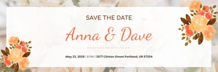 Free  Template: Banner de casamento floral marrom e laranja