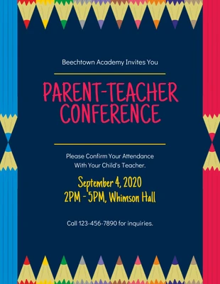 premium  Template: Póster de la conferencia de padres y profesores