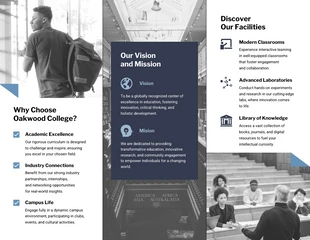 Blue And White Simple College Trifold Brochure - page 2