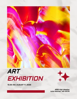 Free  Template: Cartel de exposición de arte estético de textura moderna blanca