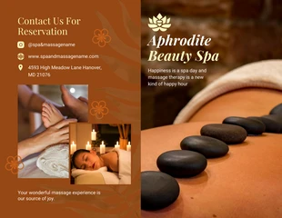 Free  Template: Brochure di bellezza estetica floreale moderna marrone e gialla