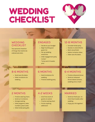 Free  Template: Bold Planner Lista de boda