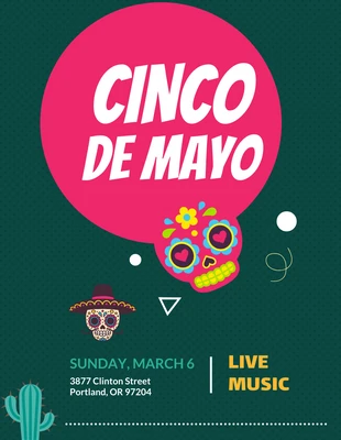 Free  Template: Modelo de pôster de música do festival Cinco de Mayo verde
