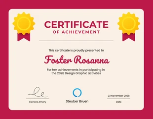 Free  Template: Certificado de logros minimalistas en crema y rosa oscuro