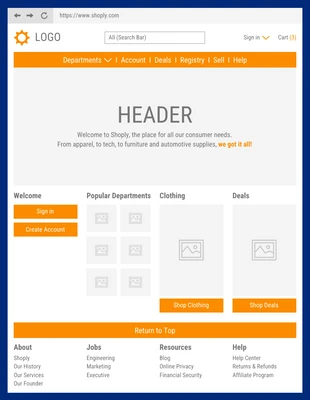 business  Template: إطار سلكي لموقع الويب المتباين