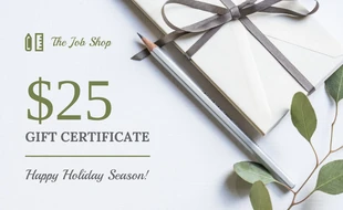 Free  Template: Certificat cadeau simple pour les fêtes de fin d'année