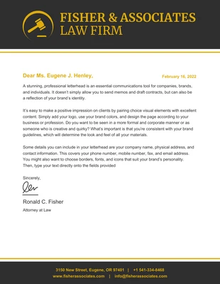 business  Template: Gray Law Firm ، ورقة ذات رأسية