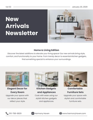 premium  Template: Newsletter des nouveautés Minimalist Dark Navy