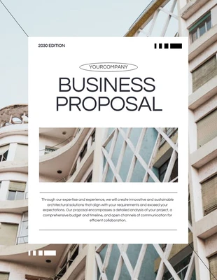 Free  Template: اقتراح احترافي للمهندس المعماري باللونين الأبيض والأسود