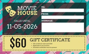 premium  Template: Farbiger abstrakter Geschenkgutschein