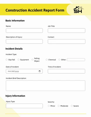 Free  Template: نموذج بناء أصفر بسيط