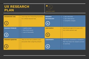 Free  Template: Einfacher Dark UX-Forschungsplan