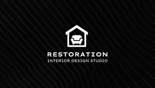 Free  Template: Tarjeta de visita Estudio de diseño de interiores profesional negro