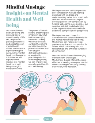 Free  Template: Boletim informativo sobre saúde mental da Pink and Teal Insight