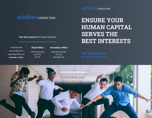 premium  Template: Dark Marketing Consultant Bi Fold Brochure