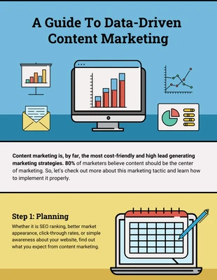 premium  Template: Infográfico de marketing de conteúdo orientado por dados