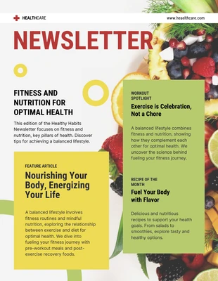 premium  Template: Boletín de fitness y nutrición