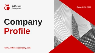 business  Template: Presentación Profesional Del Perfil De Empresa Limpio Minimalista Blanco Y Rojo