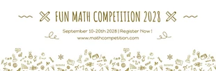 Free  Template: Banner de matemática divertido branco e marrom