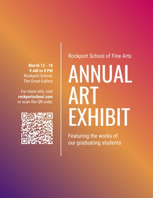 Free interactive Template: Cartaz de exposição de arte colorida