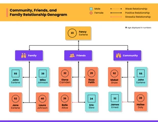 Free  Template: Genograma de relación comunitaria