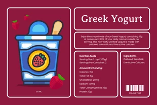 Free  Template: Etichetta alimentare visiva vibrante