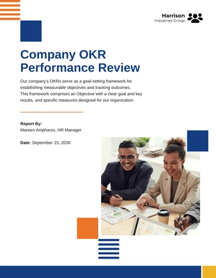 premium  Template: Informe de Revisión de Rendimiento de Objetivos de la Empresa