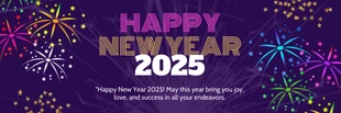 Free  Template: Banderola de Confeti Feliz Año Nuevo Morada