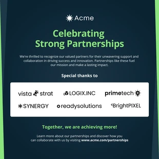 Free  Template: Modelo de postagem do LinkedIn do Partnership Reconhecido Square