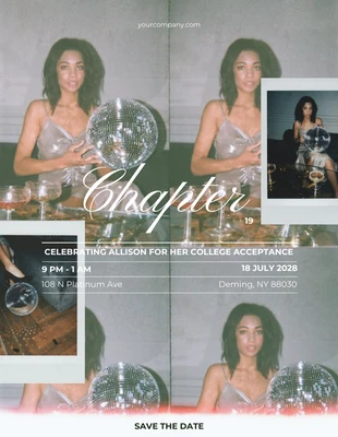 Free  Template: Polaroid Pictures College-Akzeptanzparty-Poster