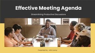 premium  Template: Presentaciones Agenda Simple Negra y Amarilla