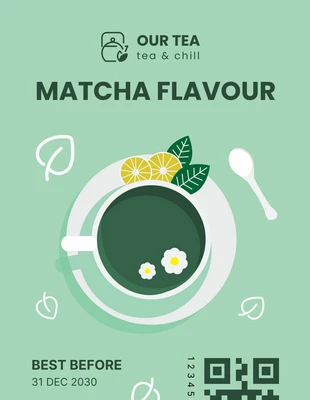 premium  Template: Rótulo de produto de chá minimalista Light Teal