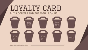 business  Template: Carta fedeltà caffè geometrica semplice marrone chiaro