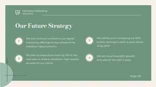 Dark Green Simple Marketing Minimalist Presentation - Pagina 5