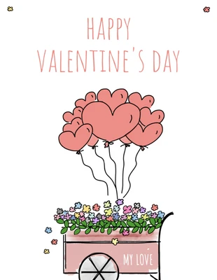 Free  Template: Globos rosas Día de San Valentín Pinterest Post