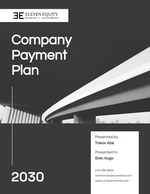Free  Template: Plan De Pago De Empresa Simple Monocromo En Blanco Y Negro