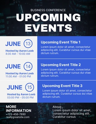Free  Template: Blue Modern Flyer für kommende Veranstaltungen