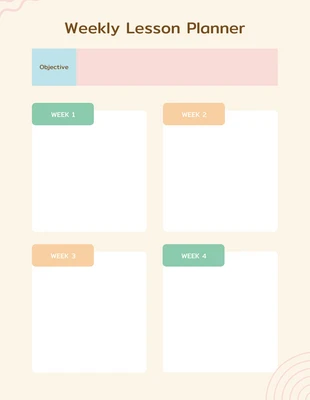 Free  Template: Planificador semanal de lecciones Pastel Colorful