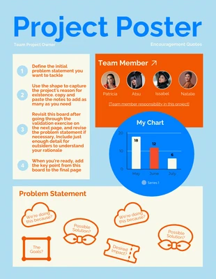 Free  Template: Pôster do projeto Blue and Orange