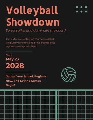 Free  Template: Invito Di Pallavolo Arancione E Verde Morbido