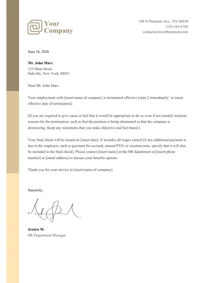 Free  Template: Beige E Crema Semplice Lettera Terminatiion