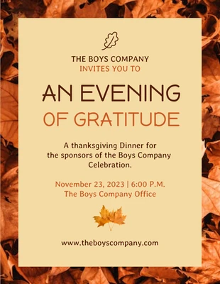 Free  Template: Flyer de Thanksgiving moderne orange