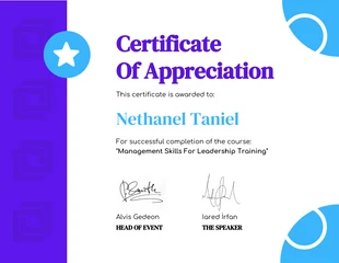 Free  Template: Certificado del curso geométrico blanco y azul
