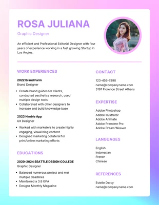 Free  Template: Membrete degradado, femenino, sencillo y creativo