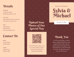 Free interactive Template: Folheto com três dobras para casamento no outono