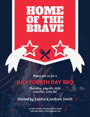 Free  Template: Flyer de l'événement BBQ de la Journée de l'Indépendance